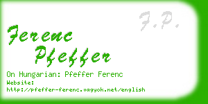 ferenc pfeffer business card